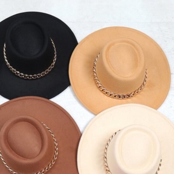 Chain Detailed Fall Winter Hat - ivory ( more colors available ) - Picture 6 of 7